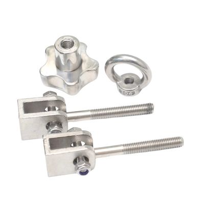 Sistema di misurazione Inch imperiale 304 in acciaio inossidabile Plum Blossom Maniglia Velo a forma di stella Maniglia di gomma Legno a mano Torto di bullone