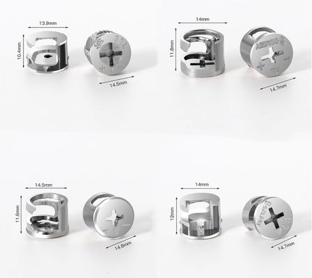 Assemblaggio di mobili lisci Leggio di zinco 10 connettori plug mini cabinet fisso connettore cam lock per assemblaggio rapido e facile