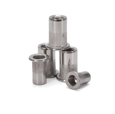 DIN Standard Zinc Plated Carbon Steel Flat Head Rivetnut Blind Rivet Nuts Threaded Insert Blend Nut per soluzioni di fissaggio versatili