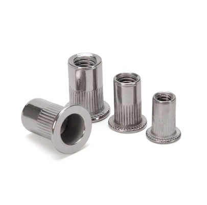 DIN Standard Zinc Plated Carbon Steel Flat Head Rivetnut Blind Rivet Nuts Threaded Insert Blend Nut per soluzioni di fissaggio versatili