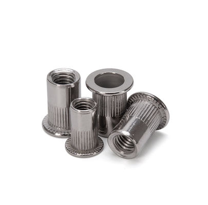 DIN Standard Zinc Plated Carbon Steel Flat Head Rivetnut Blind Rivet Nuts Threaded Insert Blend Nut per soluzioni di fissaggio versatili