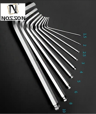 Chiave di tipo Z e L Allen Hex con cromatura 1.5mm 2mm 2.5mm 3mm 4mm 5mm 6mm 8mm 10mm per OBM Support Taily OEM Silver