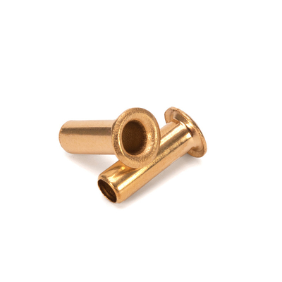 ANSI/ASME Standard Steel DIN7339 Occhietto in ottone con testa piatta Rivette tubulari vuote per la produzione industriale Finitura brillante