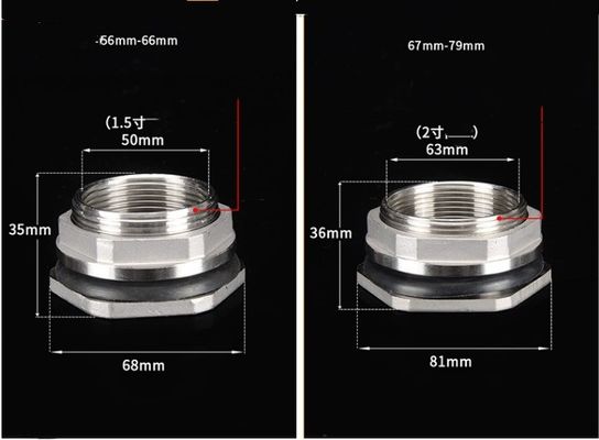 Acciaio inossidabile SS304 Fussione di paratia con cisterna con connettore per capezzoli Tipo 3/4 "Soluzione femminile e duratura