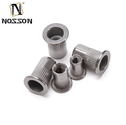 Ossido nero Finitura in acciaio al carbonio Testa piatta Controffatta Testa grattugiata Noccioline di rivetto a squadra cieca M5 M8 In stock Giallo zincato