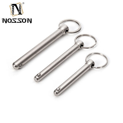 Spedizione aerea Pini a rilascio rapido con molla in acciaio inossidabile Push Pull Ring Detent Clevis Pin e maniglia del pulsante di blocco della palla