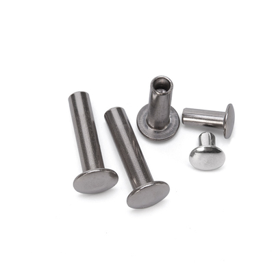 ANSI/ASME Standard Brillante Acciaio Inossidabile Aluminio Decorato Testa Piatta Mezza Cava Rivetta Semi-tubolare M2.5 per Borsa di Pelle