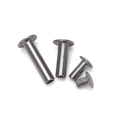 ANSI/ASME Standard Brillante Acciaio Inossidabile Aluminio Decorato Testa Piatta Mezza Cava Rivetta Semi-tubolare M2.5 per Borsa di Pelle