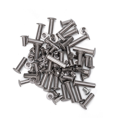 Rivetto cavo in acciaio inossidabile semitubolare a finitura luminosa senza rivestimento con testa piatta personalizzata e standard DIN in M2.5-M6.3