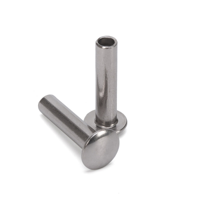 Rivetto cavo in acciaio inossidabile semitubolare a finitura luminosa senza rivestimento con testa piatta personalizzata e standard DIN in M2.5-M6.3