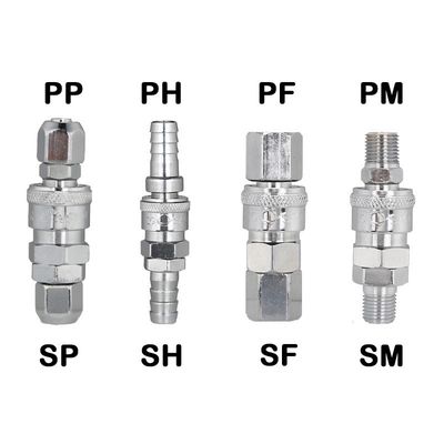 Zinc SM20 Self Locking Hose Coupler Plug Socket per compressori d'aria Tubo One Touch Fittings Pneumatica Quick Connector