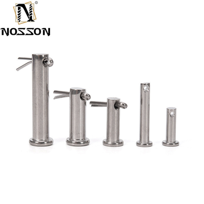 Acciaio inossidabile 304 pin di albero a testa piatta pin di clevis con buco DIN1434 e durata più lunga TiCN Finish Spring Pins integrati