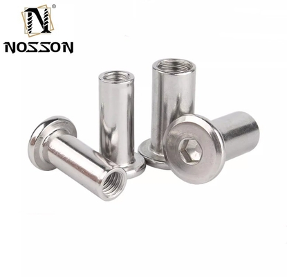 M3 M4 M5 M6 M8 M10 Bulloni e dadi per connettori per mobili Acciaio nichelato con testa a esagono piatto Manicotto dado cilindrico Standard DIN