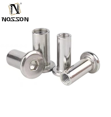 M3 M4 M5 M6 M8 M10 Bulloni e dadi per connettori per mobili Acciaio nichelato con testa a esagono piatto Manicotto dado cilindrico Standard DIN