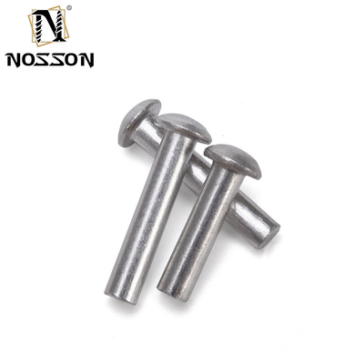 ISO Standard Metric Aluminum Brass Solid Core Rivet Fastenal Flat Head Round Head Solid Mild Steel Copper Rivets con finitura brillante