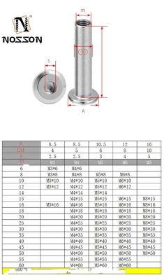 M5 M6 M8 M10 M12 Testa piatta Testa di presa Collegatore di mobili Testa di manica Noce a canna con materiale in acciaio inossidabile standard DIN