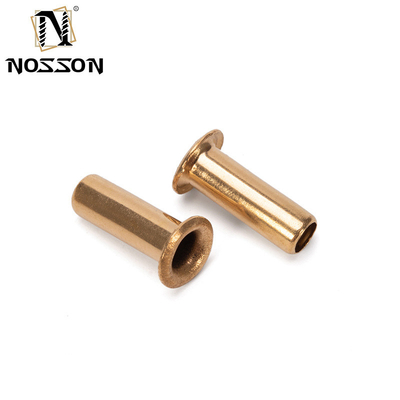 Occhiali in ottone in metallo Nocciolo a rivetta cavo Rame attraverso buco Grommets a riveta Gb876 M0.9 M1.3 1.5 2 2.3 2.5 3 3.5 4 5 6mm Finitura brillante