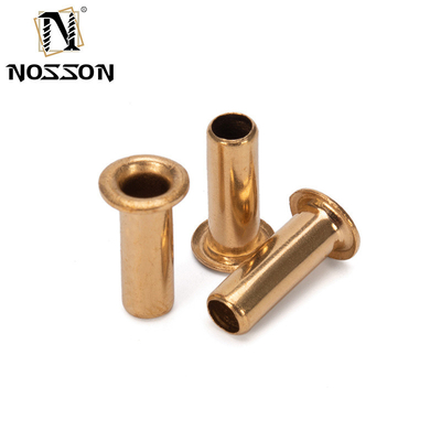 Occhiali in ottone in metallo Nocciolo a rivetta cavo Rame attraverso buco Grommets a riveta Gb876 M0.9 M1.3 1.5 2 2.3 2.5 3 3.5 4 5 6mm Finitura brillante
