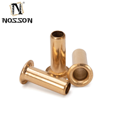 Occhiali in ottone in metallo Nocciolo a rivetta cavo Rame attraverso buco Grommets a riveta Gb876 M0.9 M1.3 1.5 2 2.3 2.5 3 3.5 4 5 6mm Finitura brillante