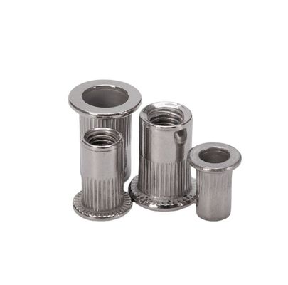 SS304 Acciaio inossidabile A2-70 Flat Head Open End Knurled Body Insert per il sistema di misurazione metrica nell'industria del petrolio e del gas