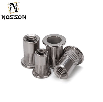 SS304 Acciaio inossidabile A2-70 Flat Head Open End Knurled Body Insert per il sistema di misurazione metrica nell'industria del petrolio e del gas