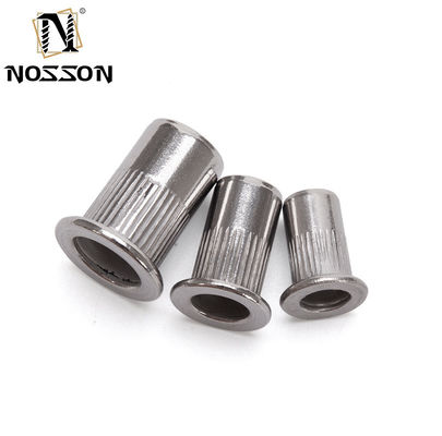 SS304 Acciaio inossidabile A2-70 Flat Head Open End Knurled Body Insert per il sistema di misurazione metrica nell'industria del petrolio e del gas
