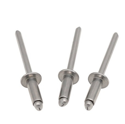 Rivetto cieco a testa rotonda piatta in acciaio inossidabile brillante Finitura per requisiti di fissaggio durevoli utilizzando rivetto a trazione
