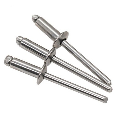 Rivetto cieco a testa rotonda piatta in acciaio inossidabile brillante Finitura per requisiti di fissaggio durevoli utilizzando rivetto a trazione