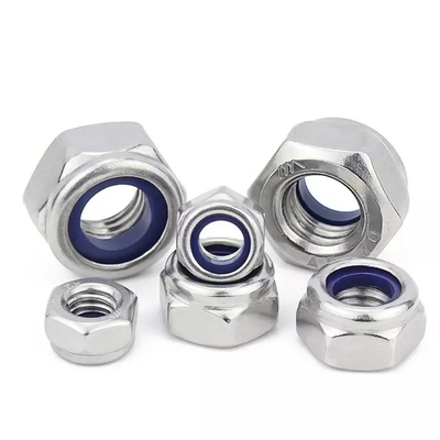 304 acciaio inossidabile Metrica Noce di blocco esessuale M5 inserto in nylon per DIN Standard e Imperial Inch Measurement System