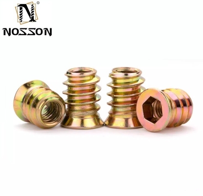 Sistema metrico di misurazione colore zinco rivestito M6 M8 M10 Arredamento Legno Noce di inserimento per l'industria del legno generale