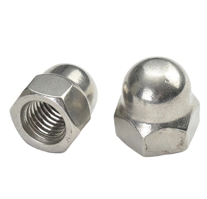 Trattamento dell'acqua DIN Standard Yellow Coating Brass Finish Zinc Flake Coated Hex Cap Nut Acorn Nut con Hexagon Dome Cap