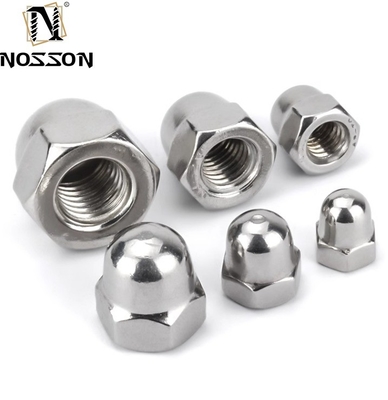 Trattamento dell'acqua DIN Standard Yellow Coating Brass Finish Zinc Flake Coated Hex Cap Nut Acorn Nut con Hexagon Dome Cap