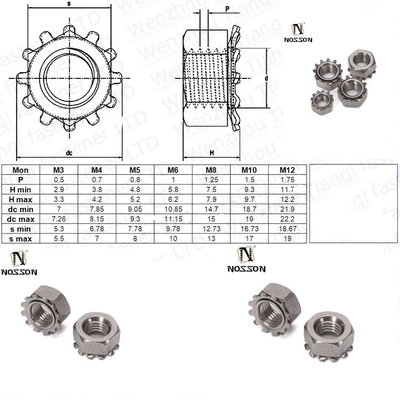 4-40 6-32 8-32 10-24 UNC ISO JIS Standard 18-8 Acciaio inossidabile Kep Noce Noce di blocco dei denti esterno Inch imperiale per le vostre esigenze