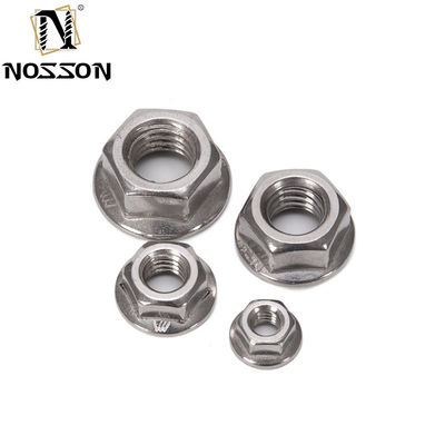 Sistema metrico di misurazione DIN6923 SS304 SS316 Standard M6 M7 M8 M10 Grandi dadi di flange esesi serrate per l'industria generale