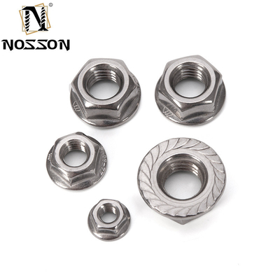 Sistema metrico di misurazione DIN6923 SS304 SS316 Standard M6 M7 M8 M10 Grandi dadi di flange esesi serrate per l'industria generale