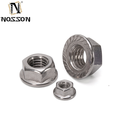 Sistema metrico di misurazione DIN6923 SS304 SS316 Standard M6 M7 M8 M10 Grandi dadi di flange esesi serrate per l'industria generale