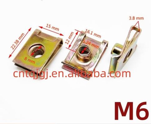 Articolo OEM Noce di precisione in acciaio inossidabile argenteo molla U-Nut Clip Noce con disegno spot e finitura rivestita di cadmio