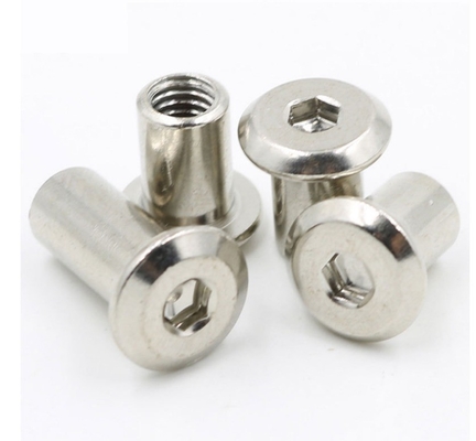 ANSI/ASME Standard M3 M4 M5 M6 M8 M10 M12 1/4 3/8 5/16 Acciaio al carbonio Flat Round Head Hex Nut for Furniture Barrel Nut