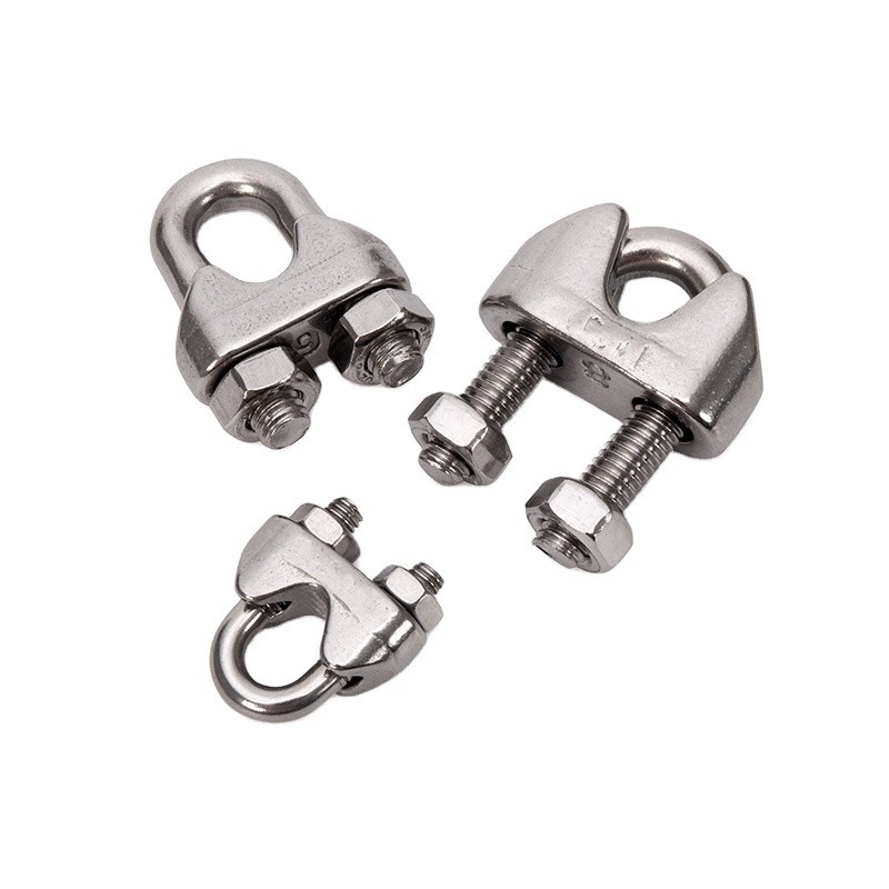 Dimensione metrica DIN Clip di corda di filo in acciaio inossidabile Forgiato Clamp di cavo di attrezzatura marina con supporto personalizzato OEM