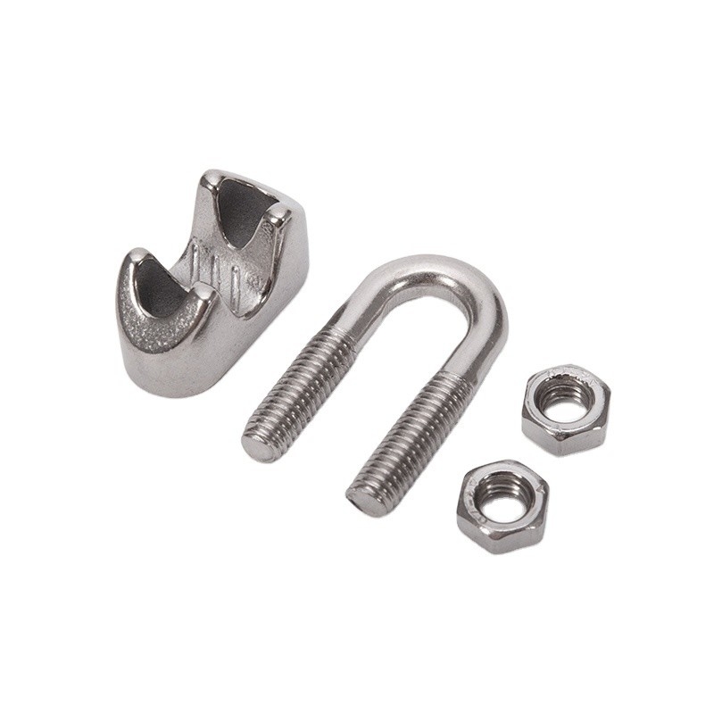 OEM supportato DIN741 Acciaio inossidabile Clip per la corda per l'industria generale Rigging Cable Grip Clamp 4.6mm 7.9mm 10mm 12mm