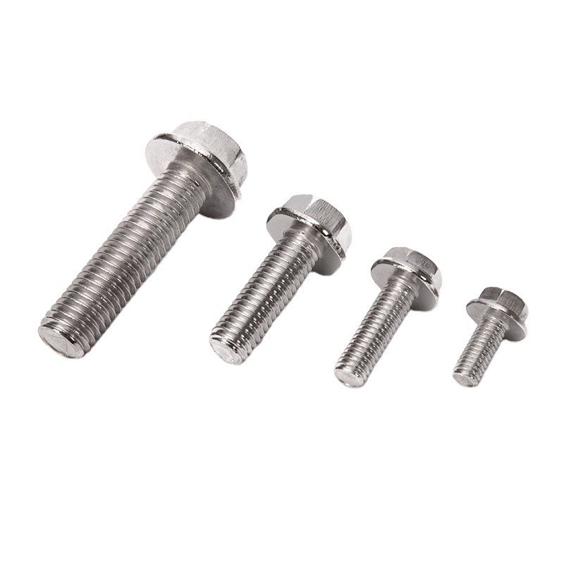 Durabile DIN Standard 304 in acciaio inossidabile Antislip Flancia dentata Velo con lavastoviglie esterne esagonali bullone Finitura piana