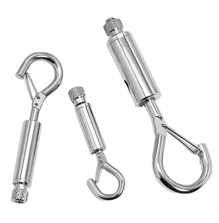 OEM personalizzato 4,6mm-12mm Wire Rope Lock Head Pendant Light Panel Light Pendant Hook con guinzaglio di sicurezza e ganci a molla