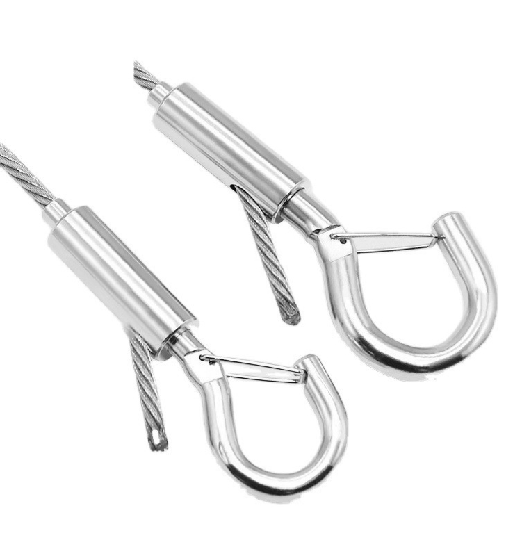 Trattamento elettrolitico 8mm-50mm di acciaio inossidabile doppio estremo bullone Snap Hook Carabiner per dog leash Scuba accessori
