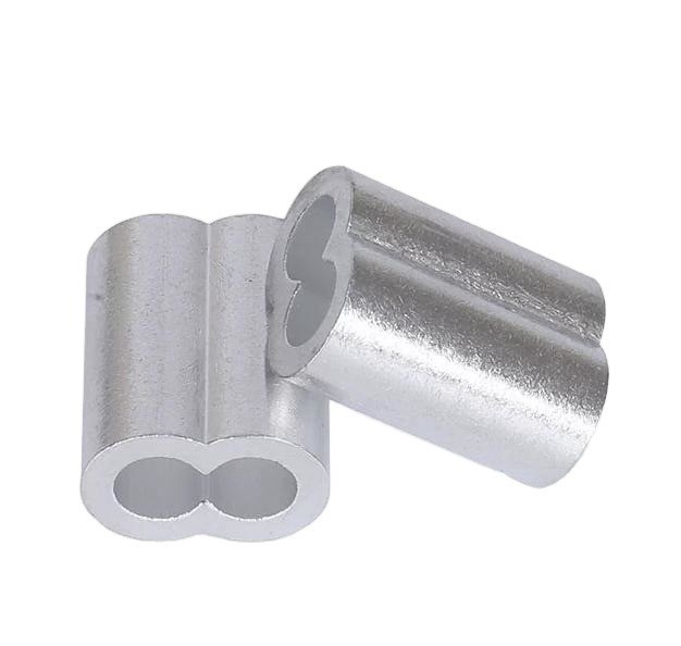 100bag accessori di linea da pesca in tubo cavo connettore tubo crimp maniche connettore ovale di alluminio crimp manica per m10
