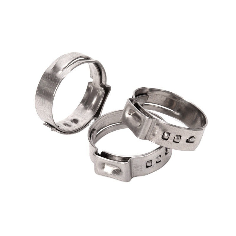 Clampo per tubi a un orecchio singolo con colletto in acciaio inossidabile standard ANSI/ASME per il sistema di misurazione metrica nell'industria alimentare e delle bevande