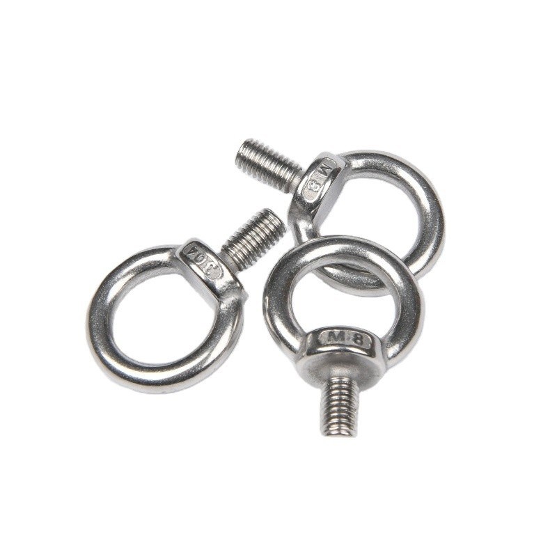 ISO Standard Chrome Plated M5 Round Head Eye Bolt con D Ring Acciaio inossidabile 304 DIN444 Lifting Eyebolt