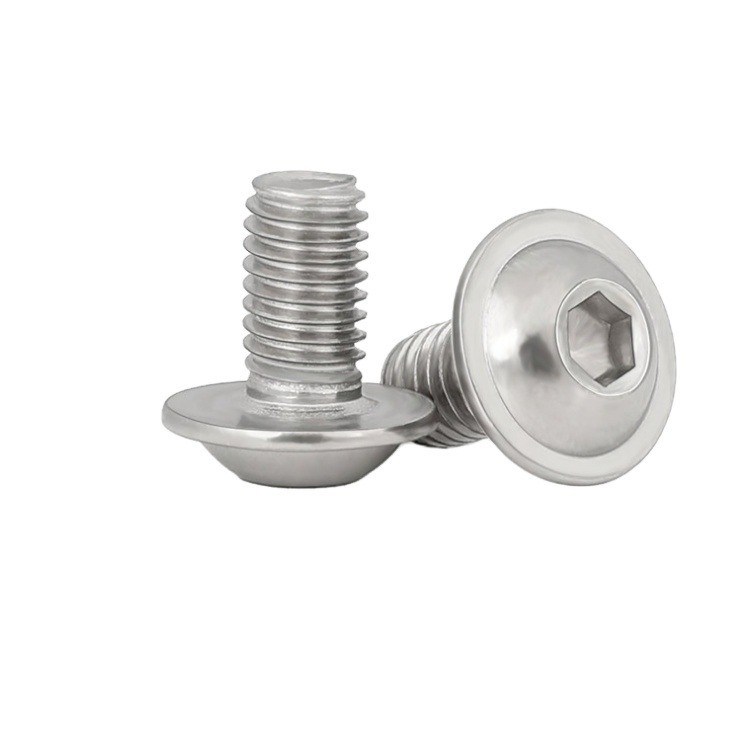 Flat Head Black Socket in acciaio inossidabile Vitruccio esagonale con flangia Esagonale m3 m4 m5 m6 m8 m10 m12 m14 m16 m20