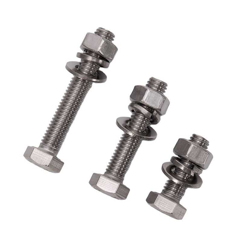 SS 304 316 Acciaio galvanizzato DIN931 DIN933 Mezzo filo di testa esadeca bulloni e dadi M3 M4 M5 M6 M8 M10 M12 M14 M16 M20 Finitura semplice