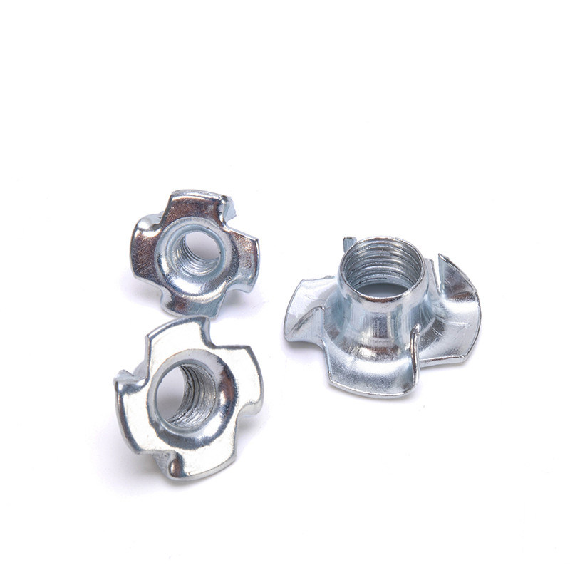 GB Standard Bianco Giallo Zinc T-Nut Griffi T-Nuts 4 Prongs Griffi Tee Nut per alimenti e bevande JIS M3 M4 M6 M8 M10 M12