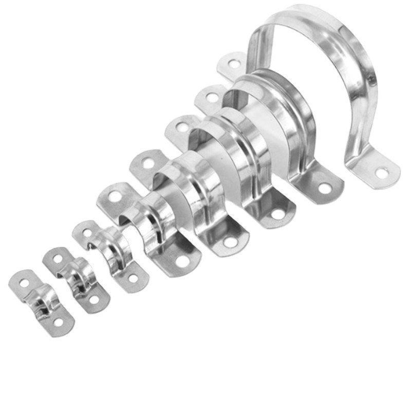 In stock in acciaio inossidabile tipo U Clamp Pipe Clip con due fori facile installazione Double Hole Clamp di sella